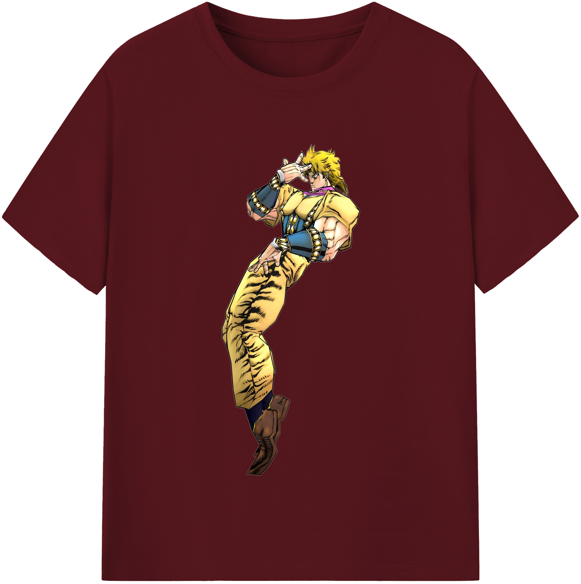 （画像用） ジョジョの奇妙な冒険 ディオ?ブランドー JoJo's Bizarre Adventure Dio Brando 綿100％半袖Tシャツ（フロントプリント）